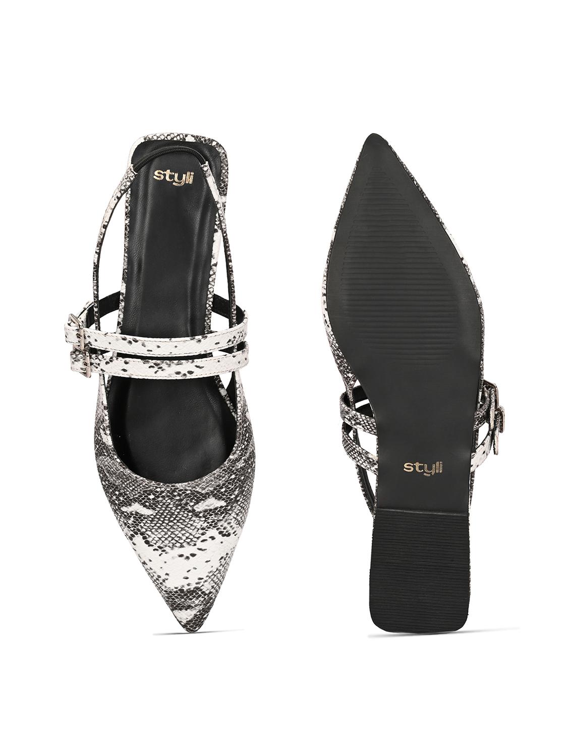 women grey textured back strap flats - 21844119 - Standard Image - 5