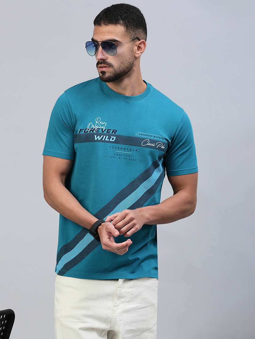 men printed short sleeve slim fit t-shirt