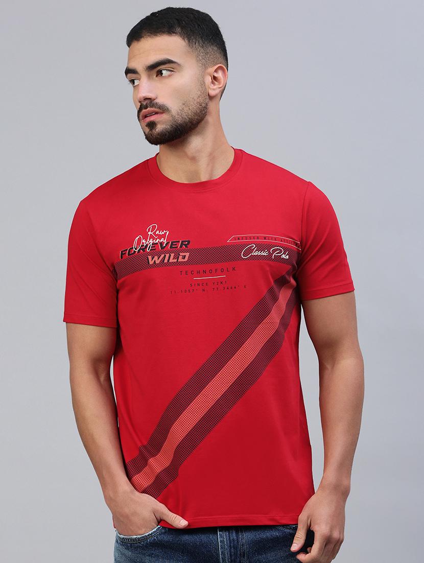 men printed short sleeve slim fit t-shirt - 21844290 -  Zoom Image - 0