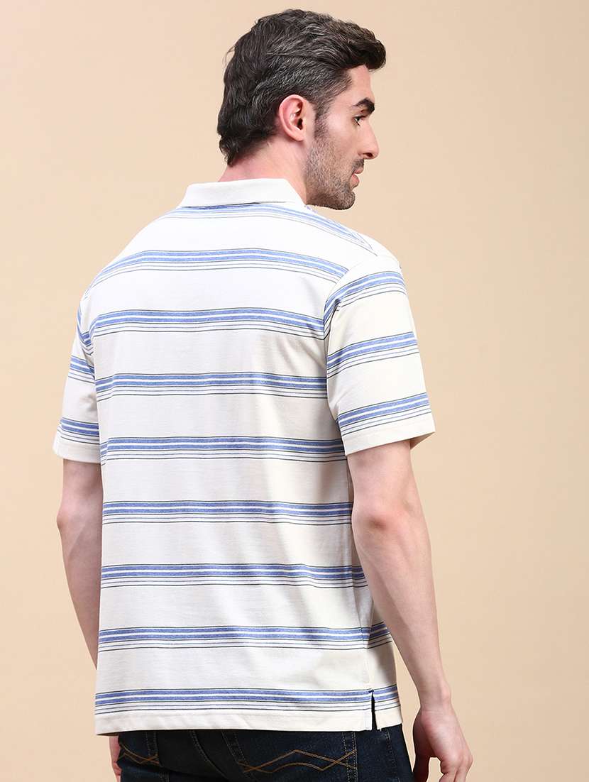 men stripes short sleeve regular fit polo t-shirt - 21844303 -  Standard Image - 3