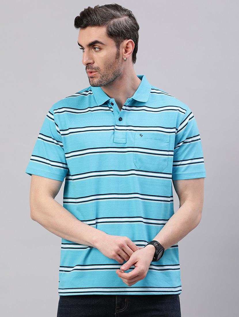 men stripes short sleeve regular fit polo t-shirt - 21844307 - Zoom Image - 0