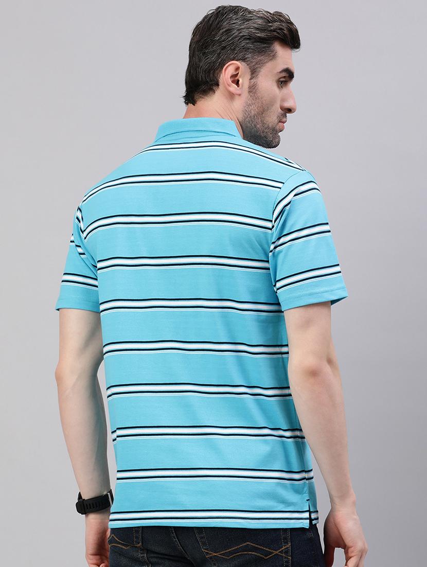 men stripes short sleeve regular fit polo t-shirt - 21844307 - Standard Image - 3