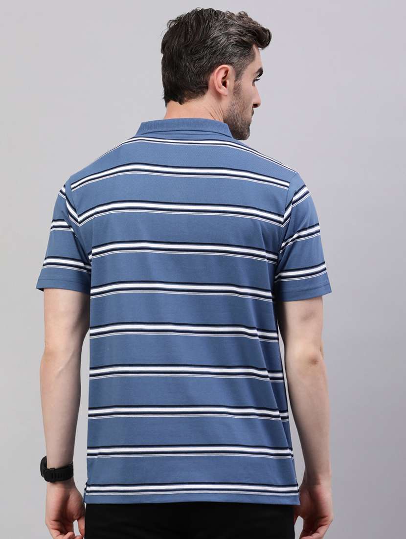 men stripes short sleeve regular fit polo t-shirt - 21844308 -  Standard Image - 3