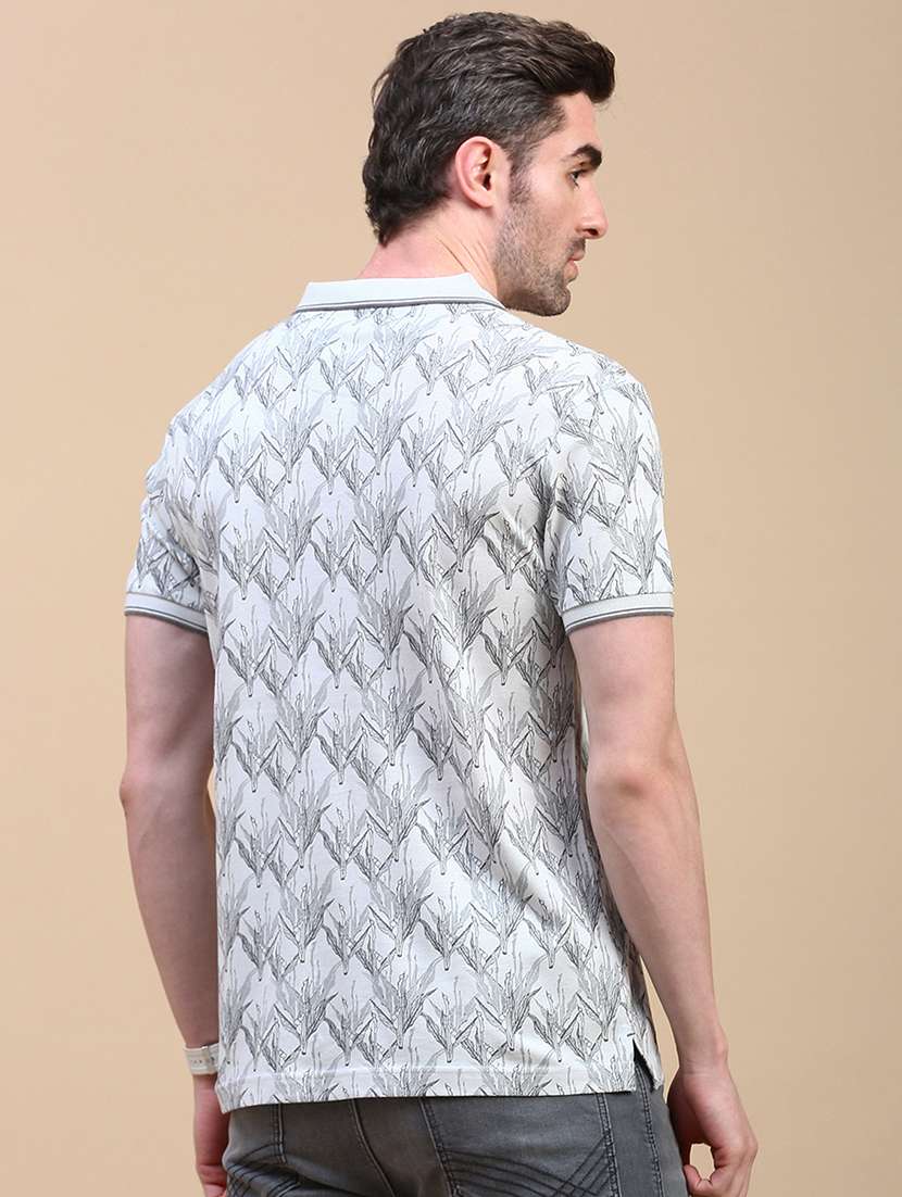 men printed short sleeve slim fit polo t-shirt - 21844312 -  Standard Image - 3