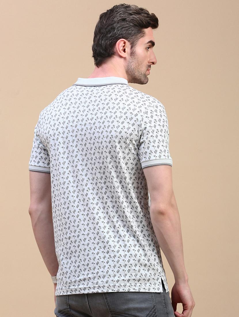 men printed short sleeve slim fit polo t-shirt - 21844314 - Standard Image - 3