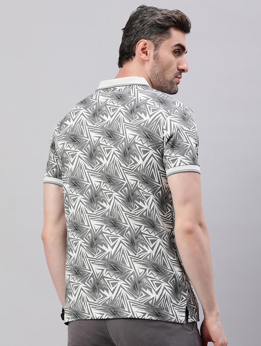 men printed short sleeve slim fit polo t-shirt - 21844318 - Standard Image - 3