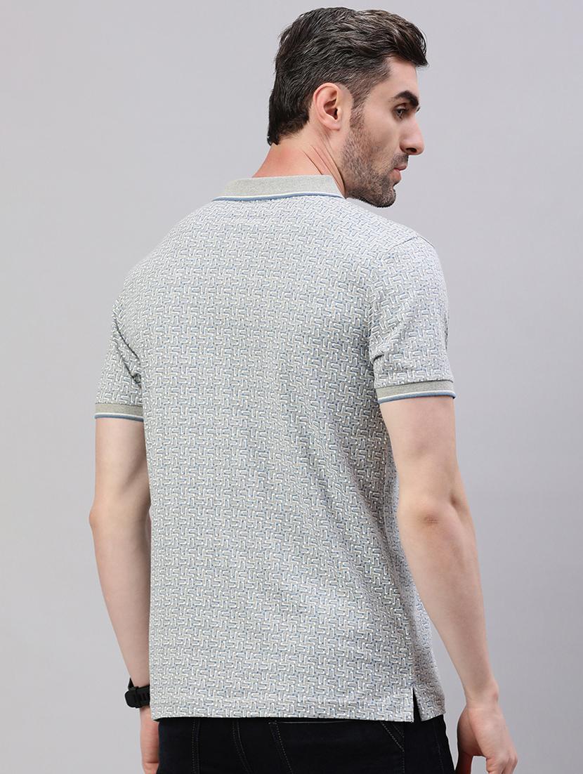 men printed short sleeve slim fit polo t-shirt - 21844321 - Standard Image - 3