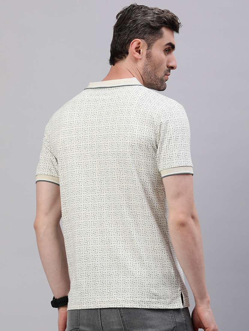 men printed short sleeve slim fit polo t-shirt - 21844322 -  Standard Image - 3