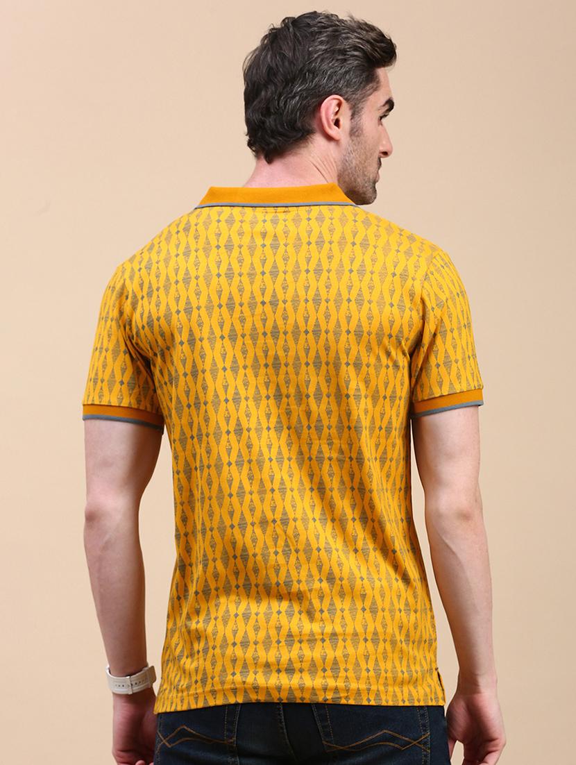 men printed short sleeve slim fit polo t-shirt - 21844323 - Standard Image - 3