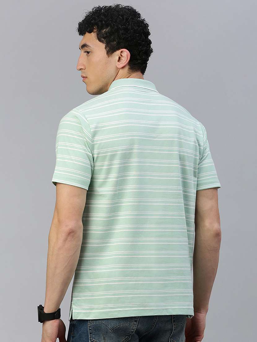 men stripes short sleeve regular fit polo t-shirt - 21844327 -  Standard Image - 3