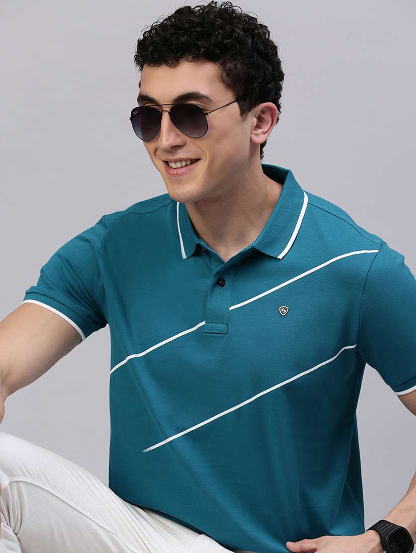 men stripes short sleeve regular fit polo t-shirt - 21844336 -  Standard Image - 3