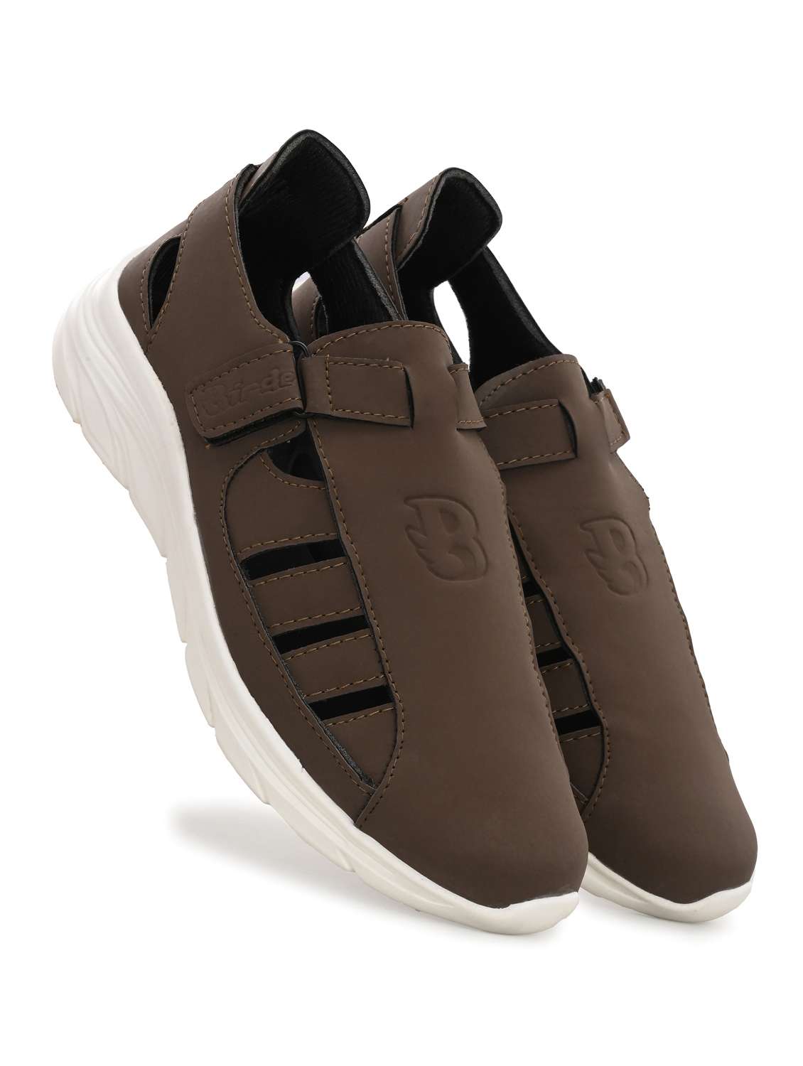 men brown slip on sandal - 21844399 -  Standard Image - 3