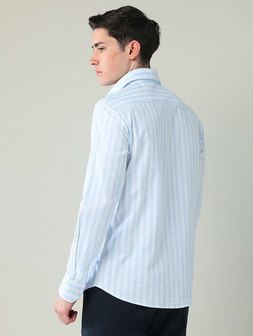 men striped long sleeve slim fit casual shirt - 21844454 -  Standard Image - 3