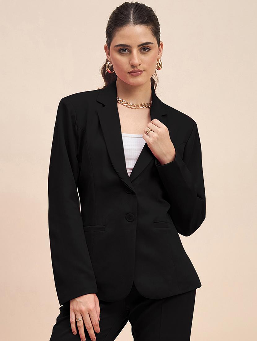 women solid long sleeves formal blazer - 21844465 - Zoom Image - 0