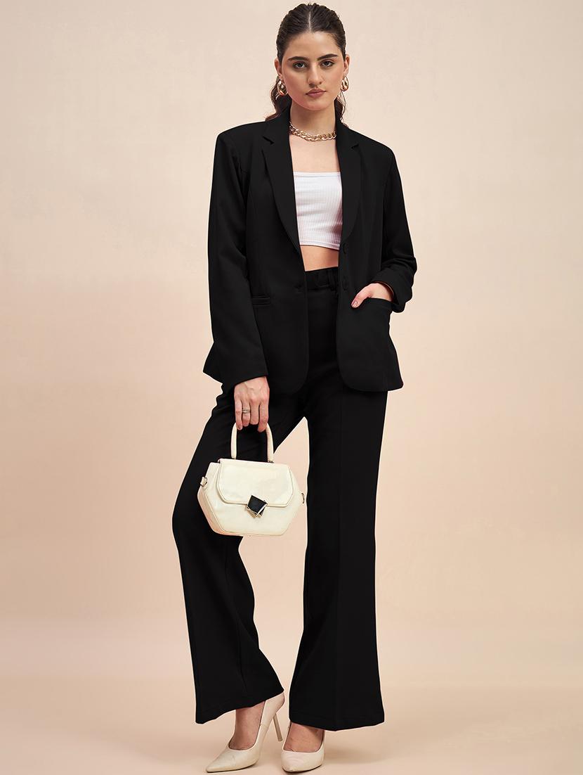women solid long sleeves formal blazer - 21844465 - Standard Image - 3