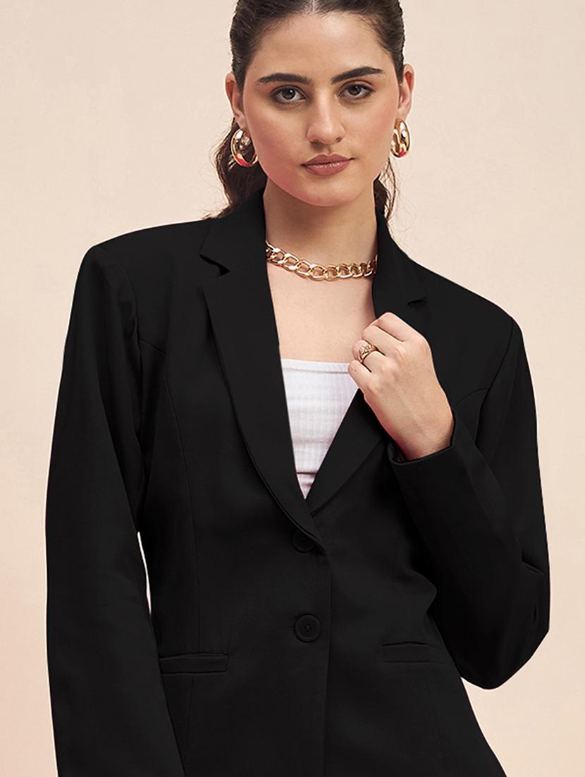 women solid long sleeves formal blazer - 21844465 - Standard Image - 5