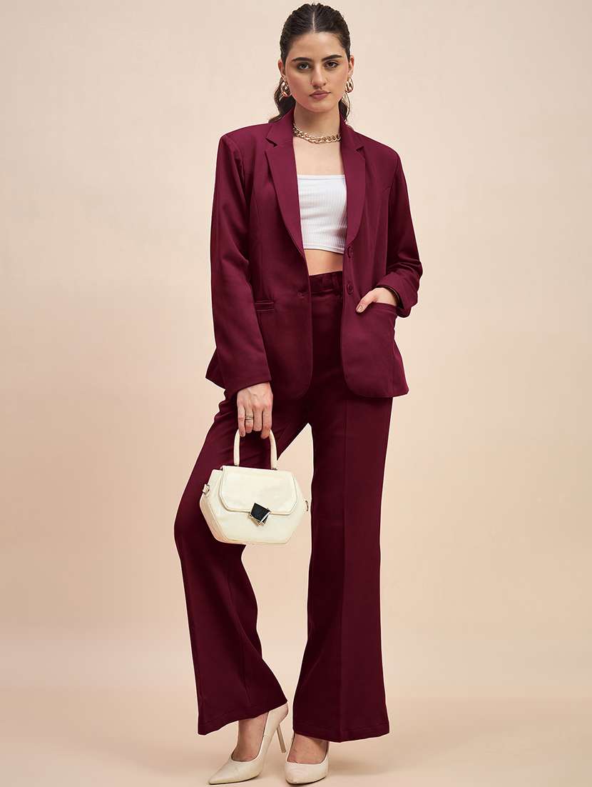 women solid long sleeves single breasted blazer - 21844469 -  Standard Image - 3