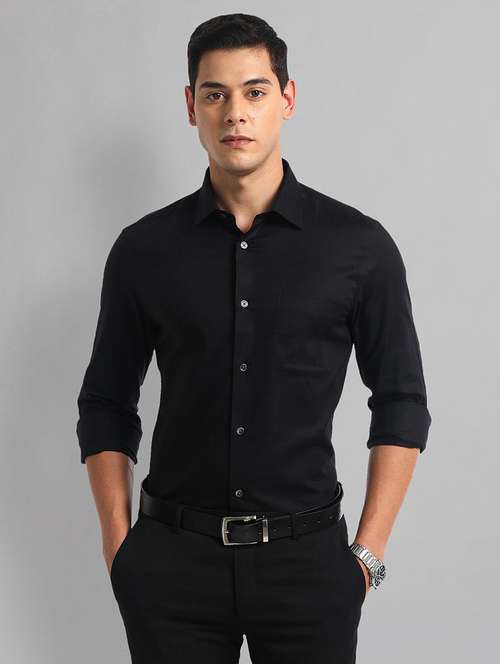 men solid long sleeve regular fit formal shirt - 21844496 -  Standard Image - 0