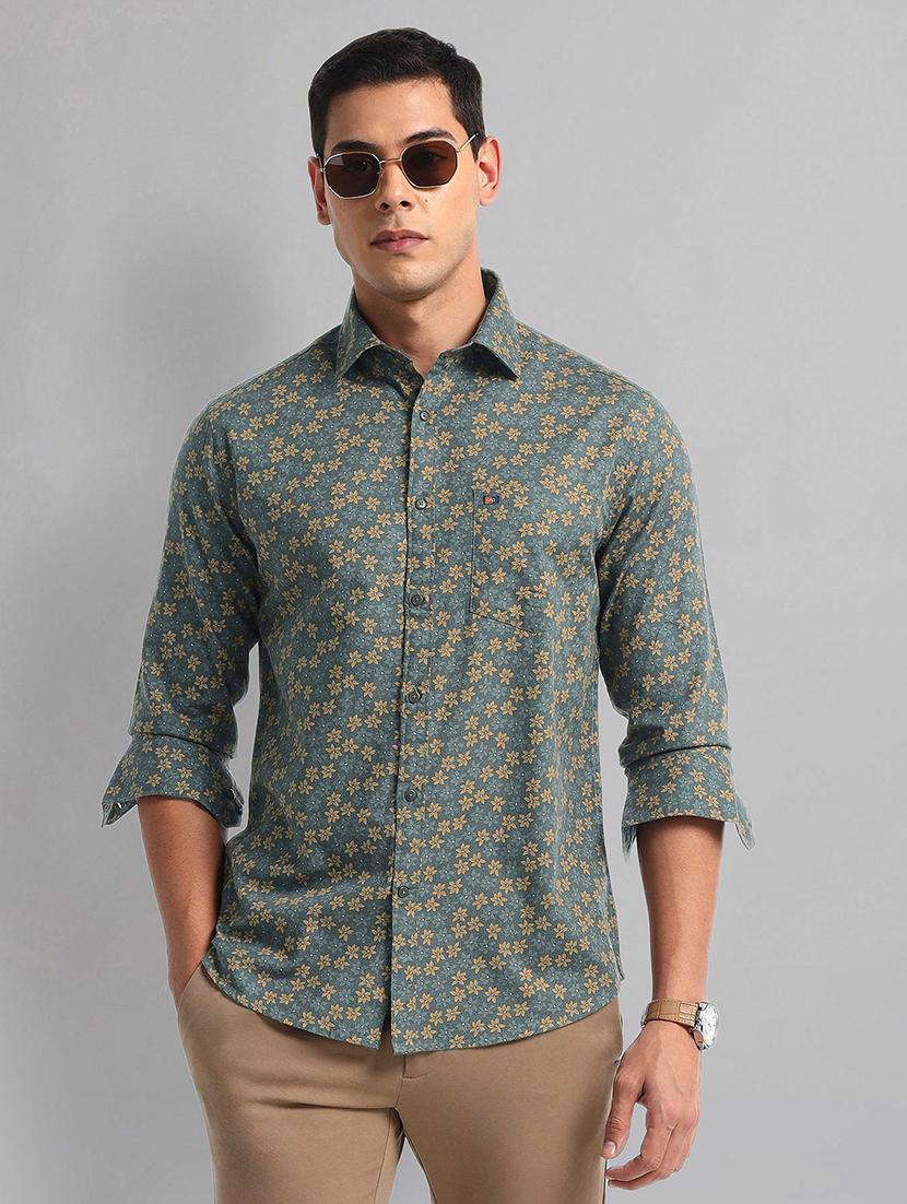 men floral  long sleeve slim fit casual shirt - 21844517 -  Zoom Image - 0