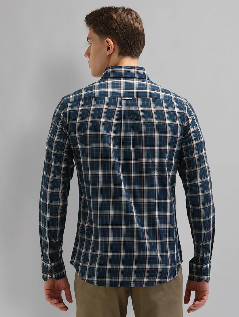 men checkered long sleeve slim fit casual shirt - 21844552 - Standard Image - 3