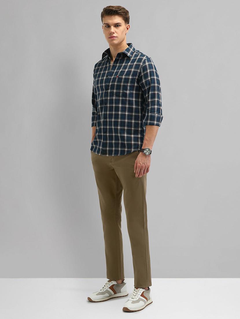 men checkered long sleeve slim fit casual shirt - 21844552 - Standard Image - 5