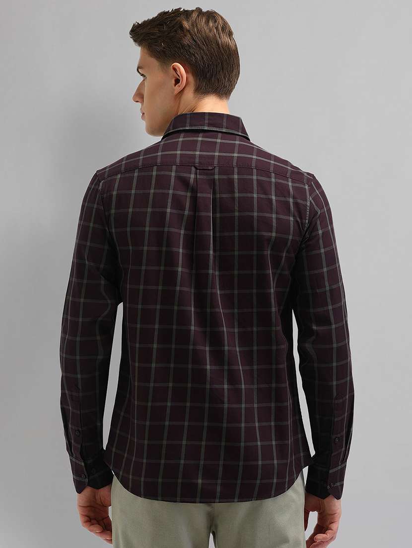 men checkered long sleeve slim fit casual shirt - 21844553 -  Standard Image - 3