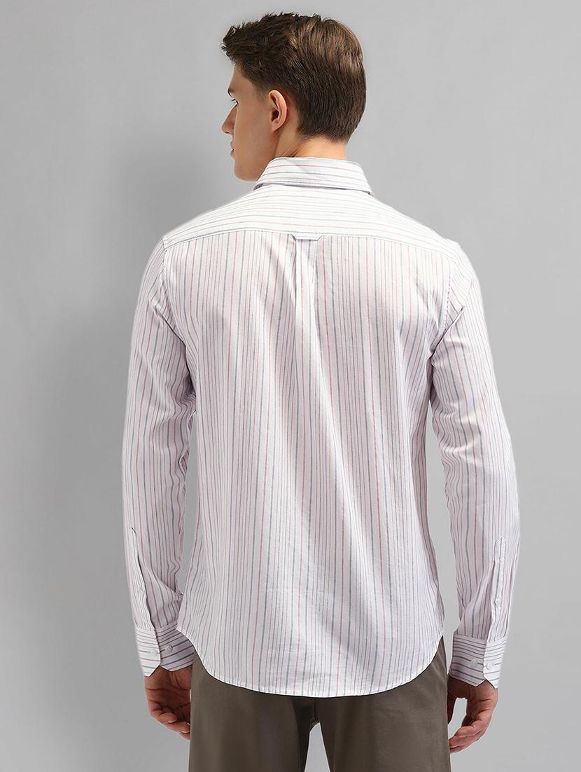 men striped long sleeve slim fit casual shirt - 21844555 - Standard Image - 3