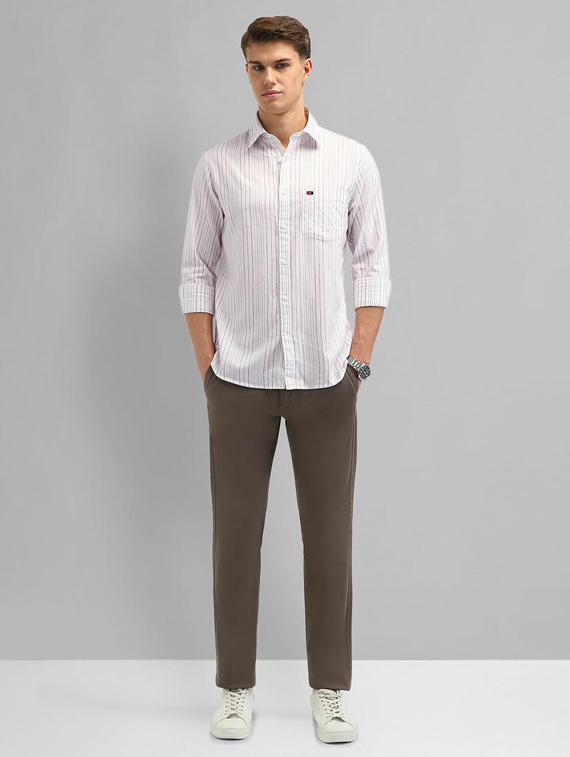 men striped long sleeve slim fit casual shirt - 21844555 - Standard Image - 5