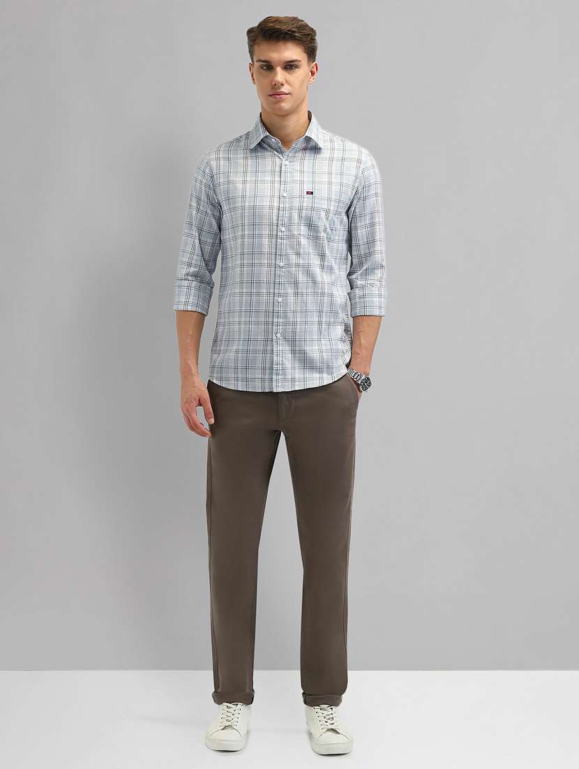 men checkered long sleeve slim fit casual shirt - 21844556 - Standard Image - 5