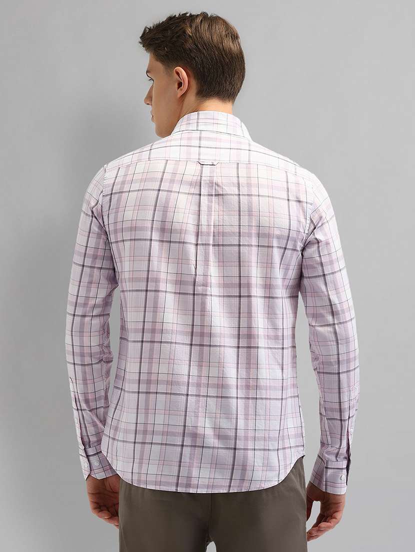 men checkered long sleeve slim fit casual shirt - 21844558 - Standard Image - 3