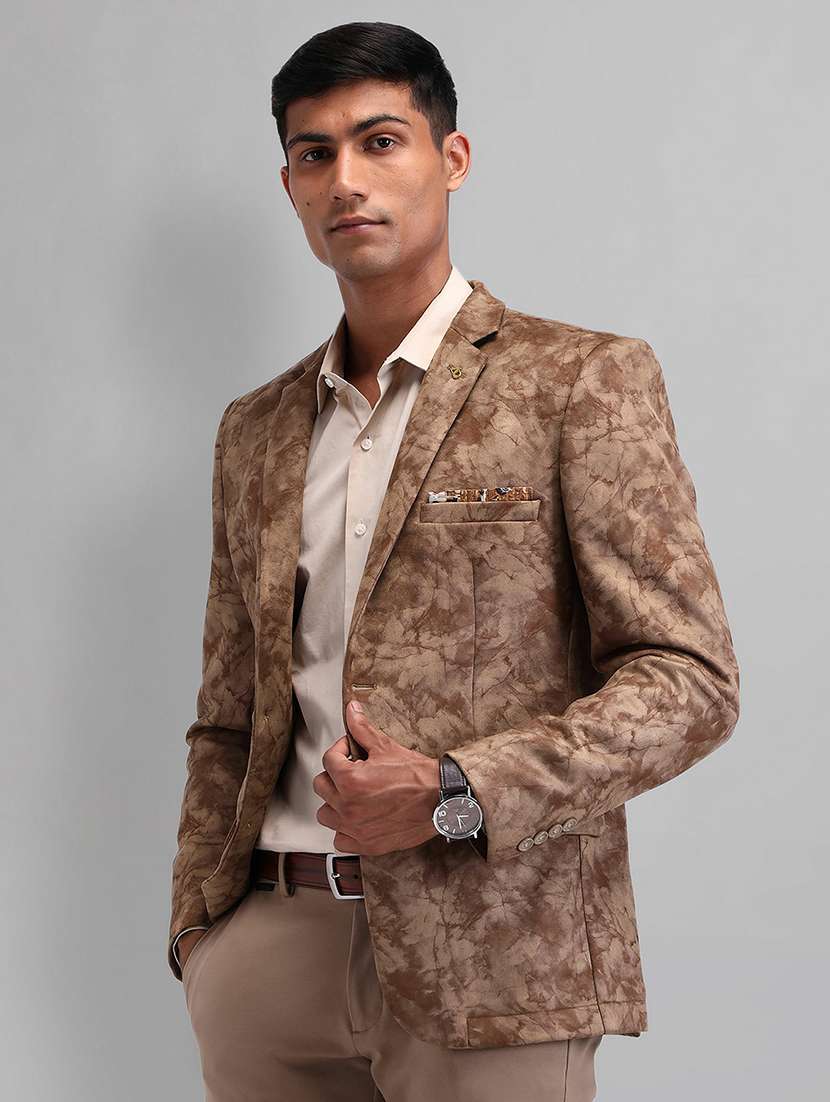 men lapel collar single breasted formal blazer