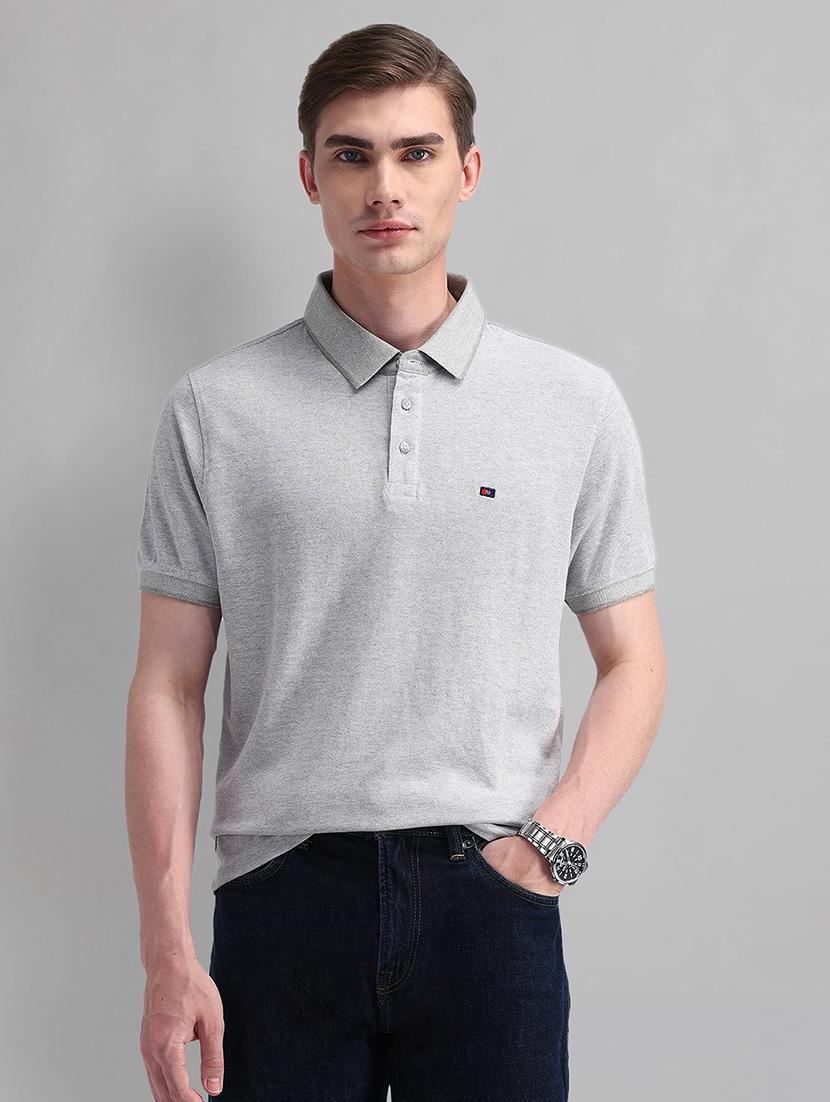 men solid short sleeve polo t-shirt