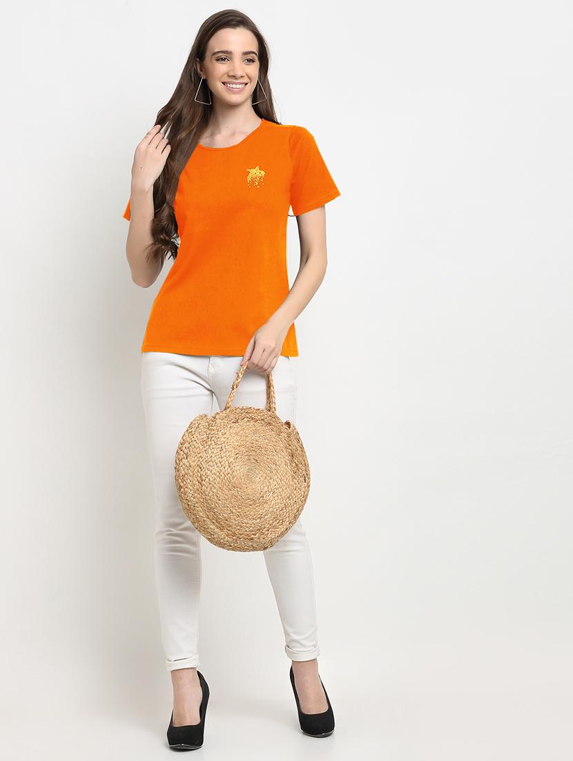 women solid short sleeves regular fit t-shirt - 21844904 - Standard Image - 3