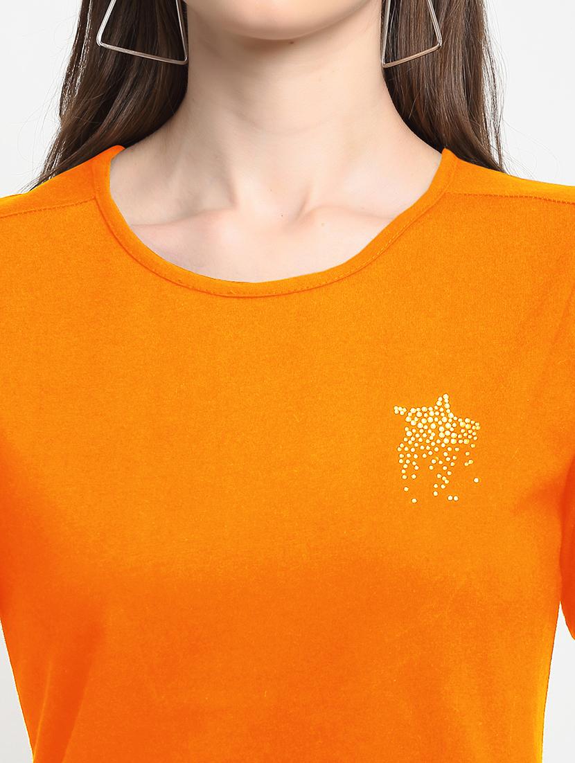 women solid short sleeves regular fit t-shirt - 21844904 - Standard Image - 5