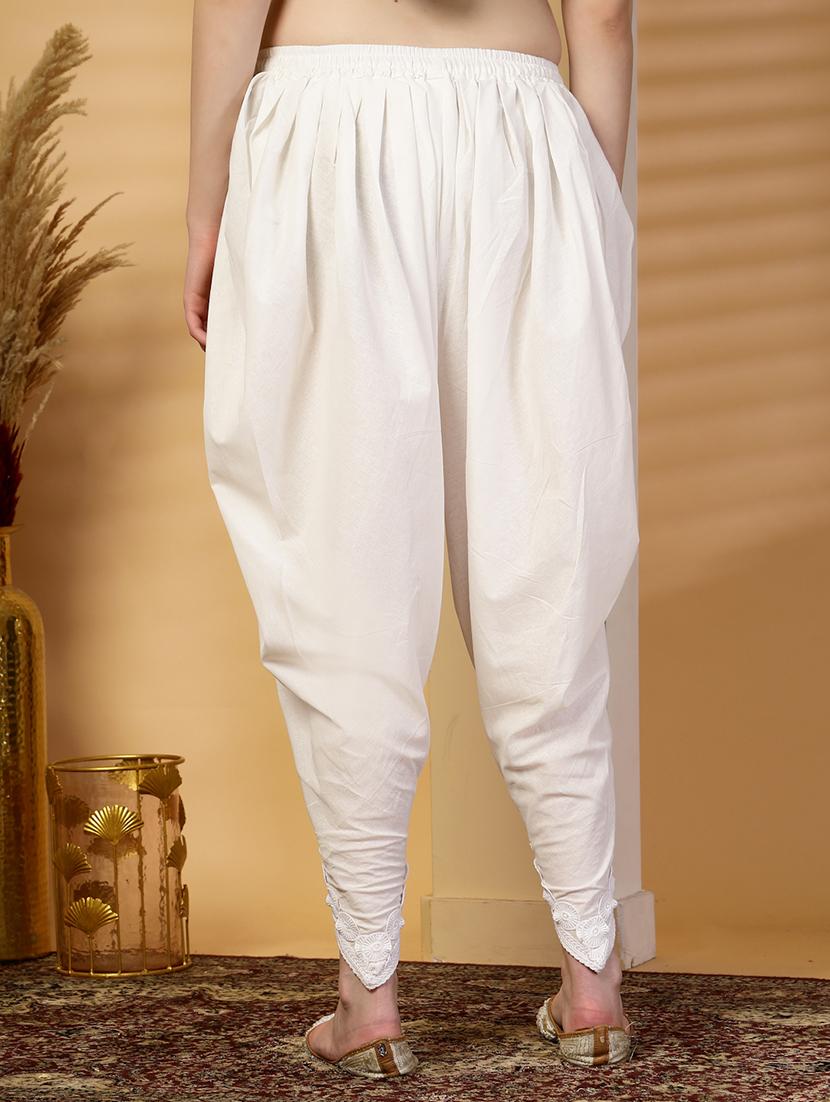 women solid mid rise embellished dhoti salwar - 21844925 - Standard Image - 3