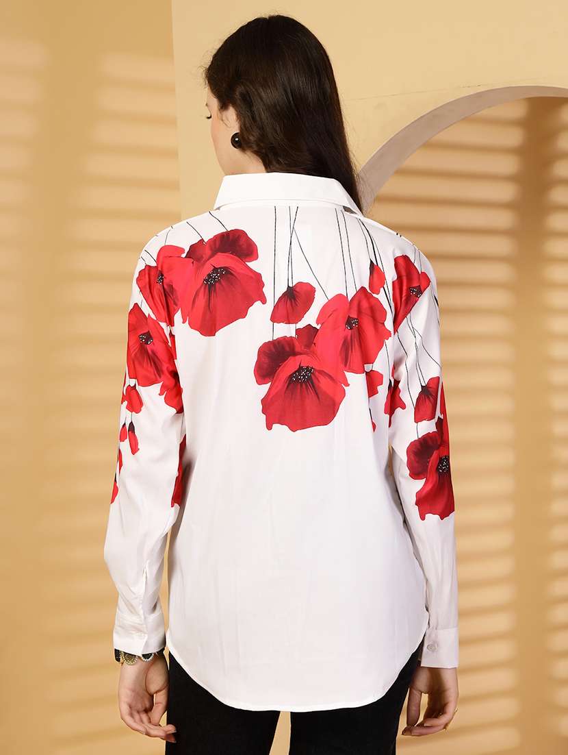 women floral print collared long sleeves shirt - 21844955 -  Standard Image - 3