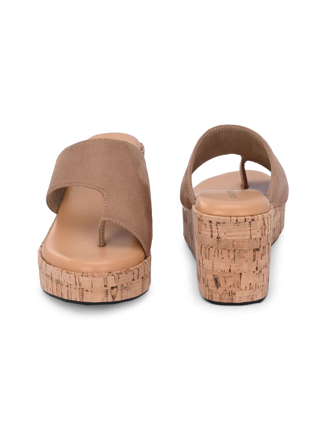 women beige one toe wedge - 21845497 -  Standard Image - 5