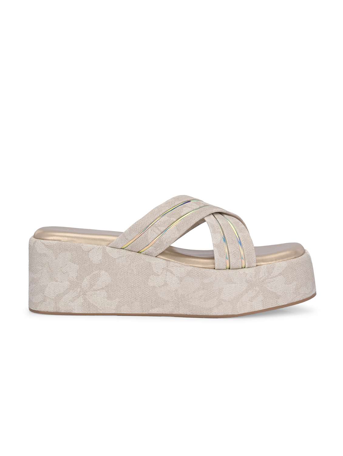 women beige slip on wedge - 21845500 -  Standard Image - 3