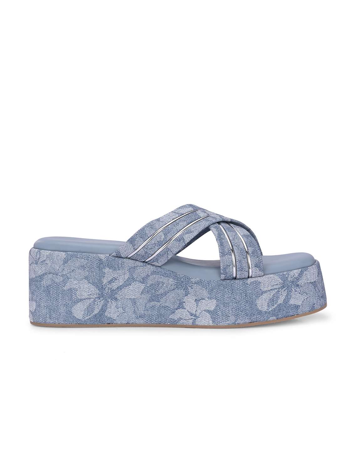 women blue slip on wedge - 21845501 -  Standard Image - 3