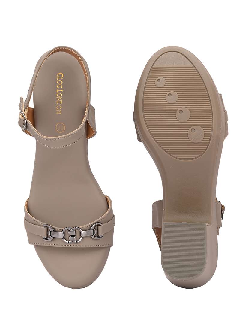 women grey ankle strap sandal - 21845511 - Standard Image - 5