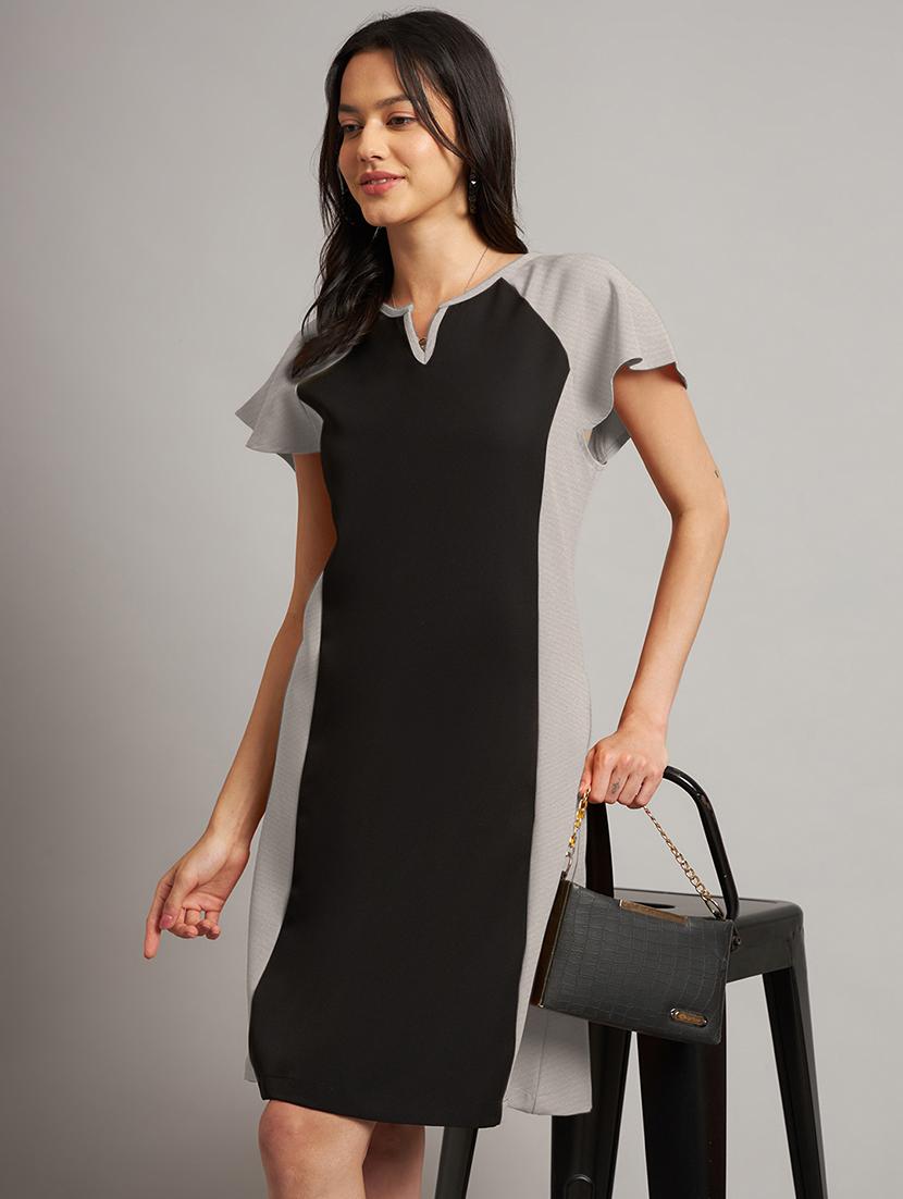women color blocked a-line dress - 21851377 - Zoom Image - 0