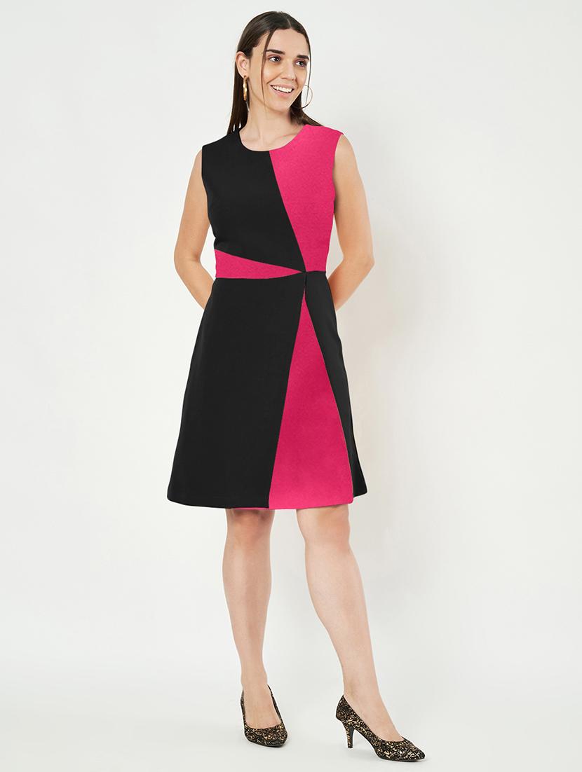 women color blocked sleeveless a-line dress - 21851397 - Standard Image - 5