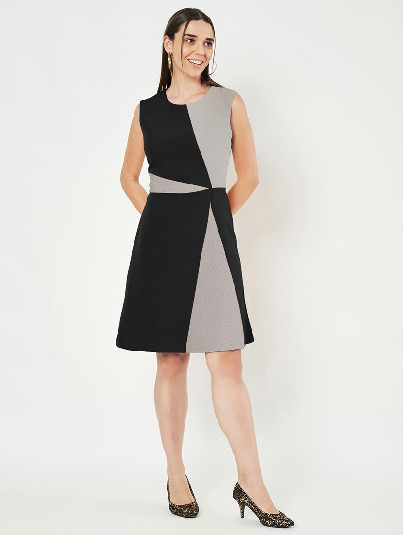 women color blocked sleeveless a-line dress - 21851399 - Standard Image - 5