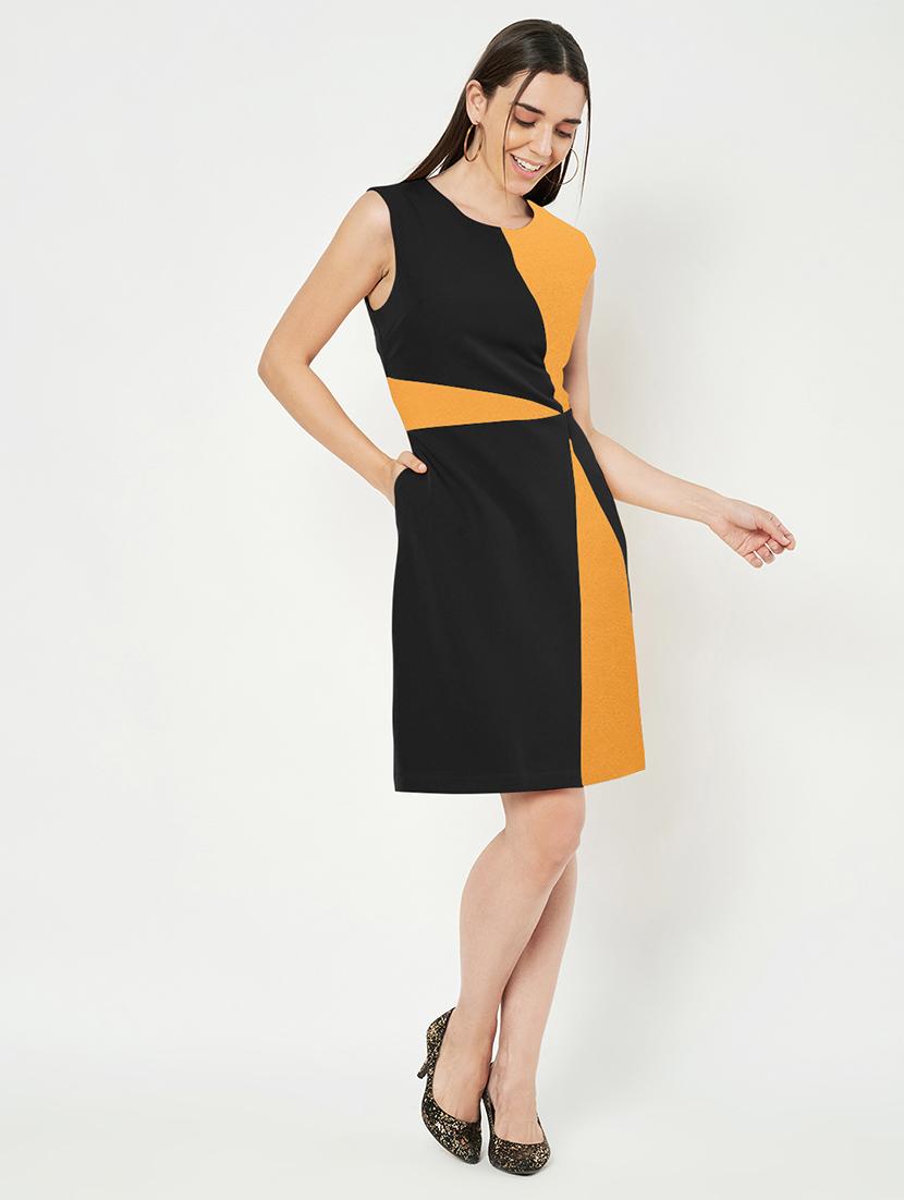 women color blocked sleeveless a-line dress - 21851400 - Standard Image - 3
