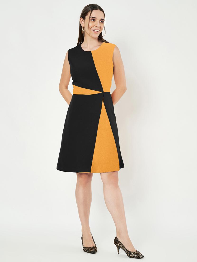 women color blocked sleeveless a-line dress - 21851400 - Standard Image - 5