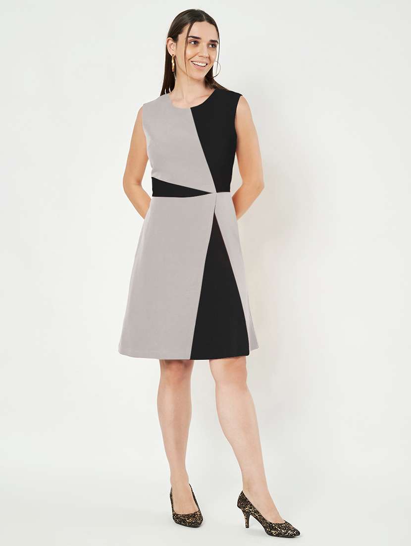 women color blocked sleeveless a-line dress - 21851407 -  Standard Image - 3