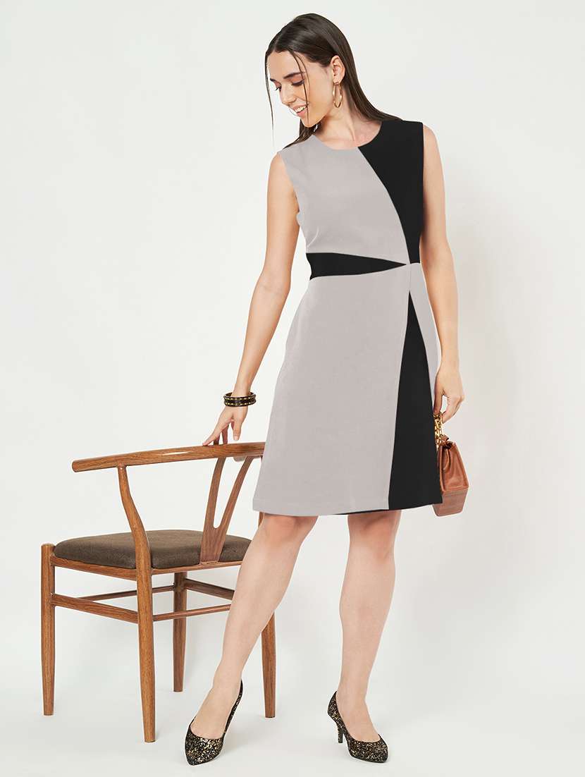 women color blocked sleeveless a-line dress - 21851407 -  Standard Image - 5