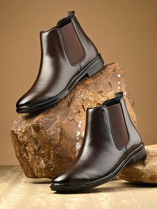men brown slip on boot - 21853505 - Standard Image - 0
