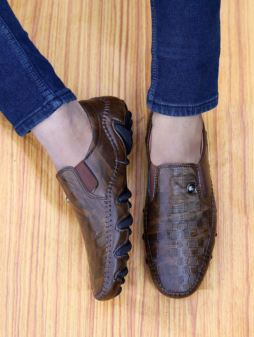 men brown slip on loafer - 21853514 - Standard Image - 3