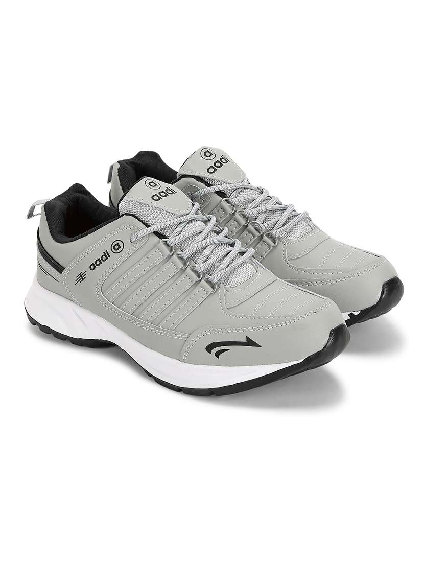 men grey lace up sport shoe